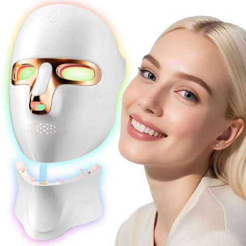 Cordless LED Face Mask Light Therapy (USB-C Rechargeable) – Red Light 630nm + Neck Device